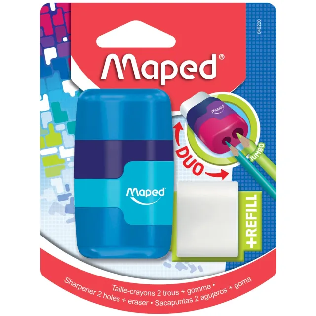 Maped potloodslijper + gom Connect Soft Touch, op blister blauw