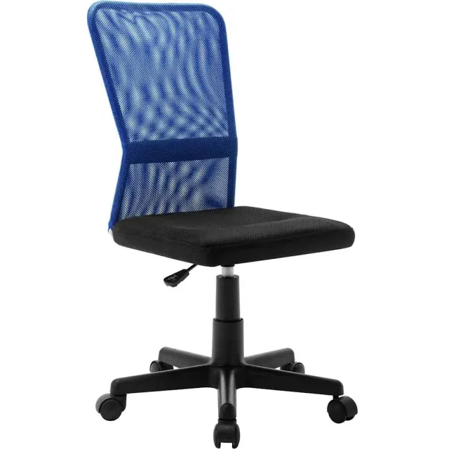 vidaXL Kantoorstoel 44x52x100 cm mesh stof zwart en blauw