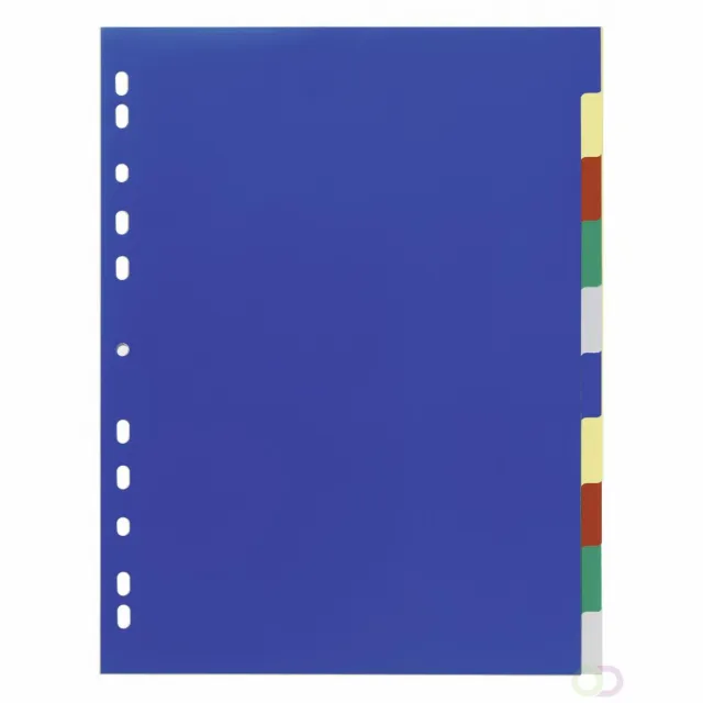 Durable Tabbladen A4 10-delig gekleurde tabs en voorblad PP