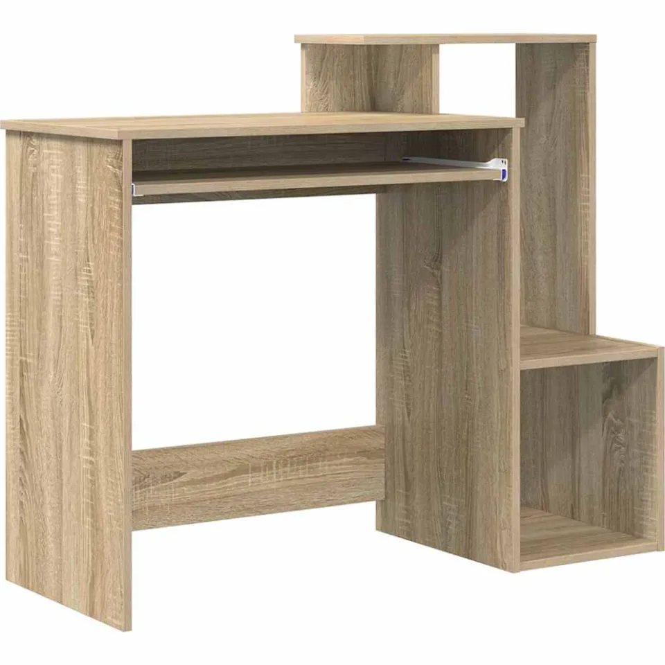 vidaXL Bureau Sonoma Eiken 106 x 41 x 88,5 cm Bewerkt hout Bruin