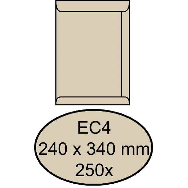 Quantore Envelop Quantore akte EC4 240x340mm cremekraft 250 stuks