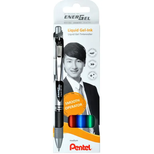 Pentel Gelschrijver Pentel Energel BL77 0.4mm blister à 4 stuks assorti