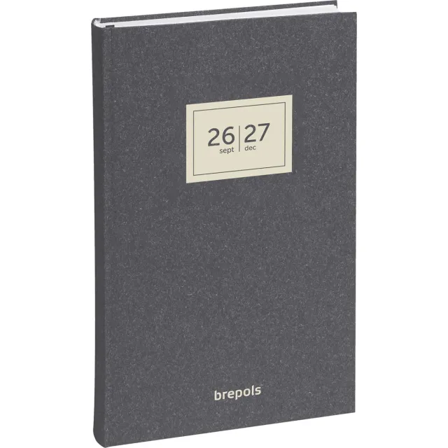 Brepols schoolagenda Saturnus 16 maanden Essenz, antraciet, 2026-2027 wit
