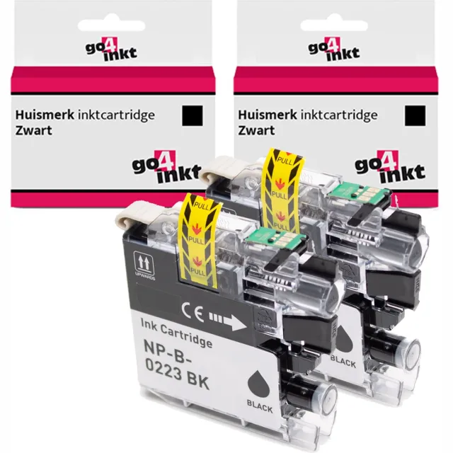 Go4inkt compatible met Brother LC-223 twin pack inkt cartridges zwart bk - 2 stuks 2x Zwart