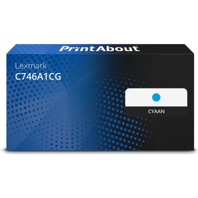 PrintAbout huismerk Toner C746A1CG Cyaan Geschikt voor Lexmark