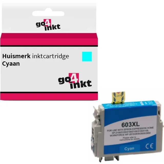 Go4inkt compatible met Epson 603XL c cyaan inktcartridge - XP-2100 / XP-2105 / XP-3100 / XP-3105 / XP-4100 / XP-4105 / Workforce / WF-2810DWF