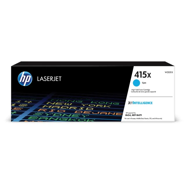 Hp toner 415X, 6.000 pagina's, OEM W2031X, cyaan