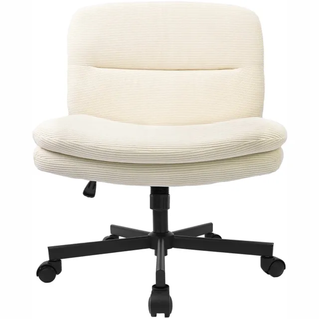 Tremeo Schommelstoel - Bureaustoel - Corduroy Ribstof - Crème Wit
