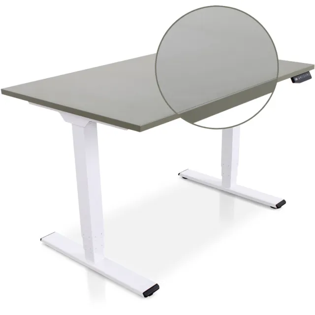 Multi Ratio Lineaflex MRC COMFORT Zit-Sta Bureau – Elektrisch Verstelbaar – 140x80 cm – Blad Forest Green – Wit Frame – ARBO Norm NEN-EN 527 – Met memorybediening – 100 KG Draagvermogen – 130 cm Hoog