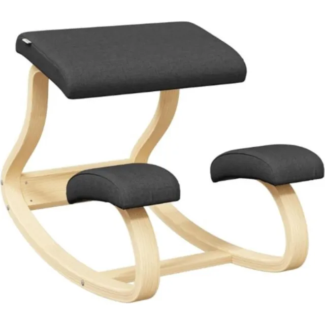 Thuys Luxe Kniestoel – Ergonomisch – Ballansstoel – Werkkruk – Knielen Stoel – Postuur Corrector – Ergonomische Bureaustoel – Hout – Zwart