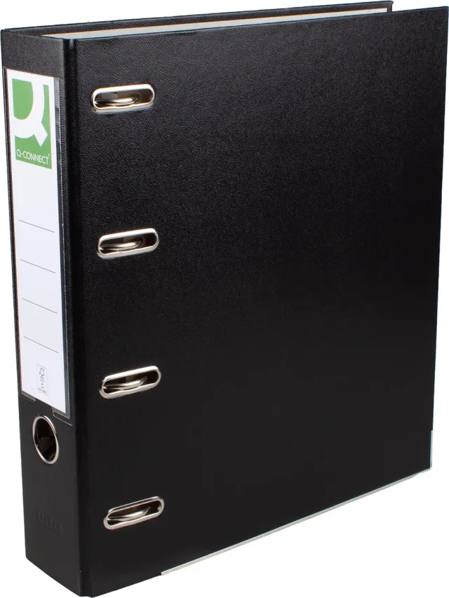 Q-CONNECT ordner, voor ft A4, uit PP en papier, dubbel, rug van 8 cm zwart