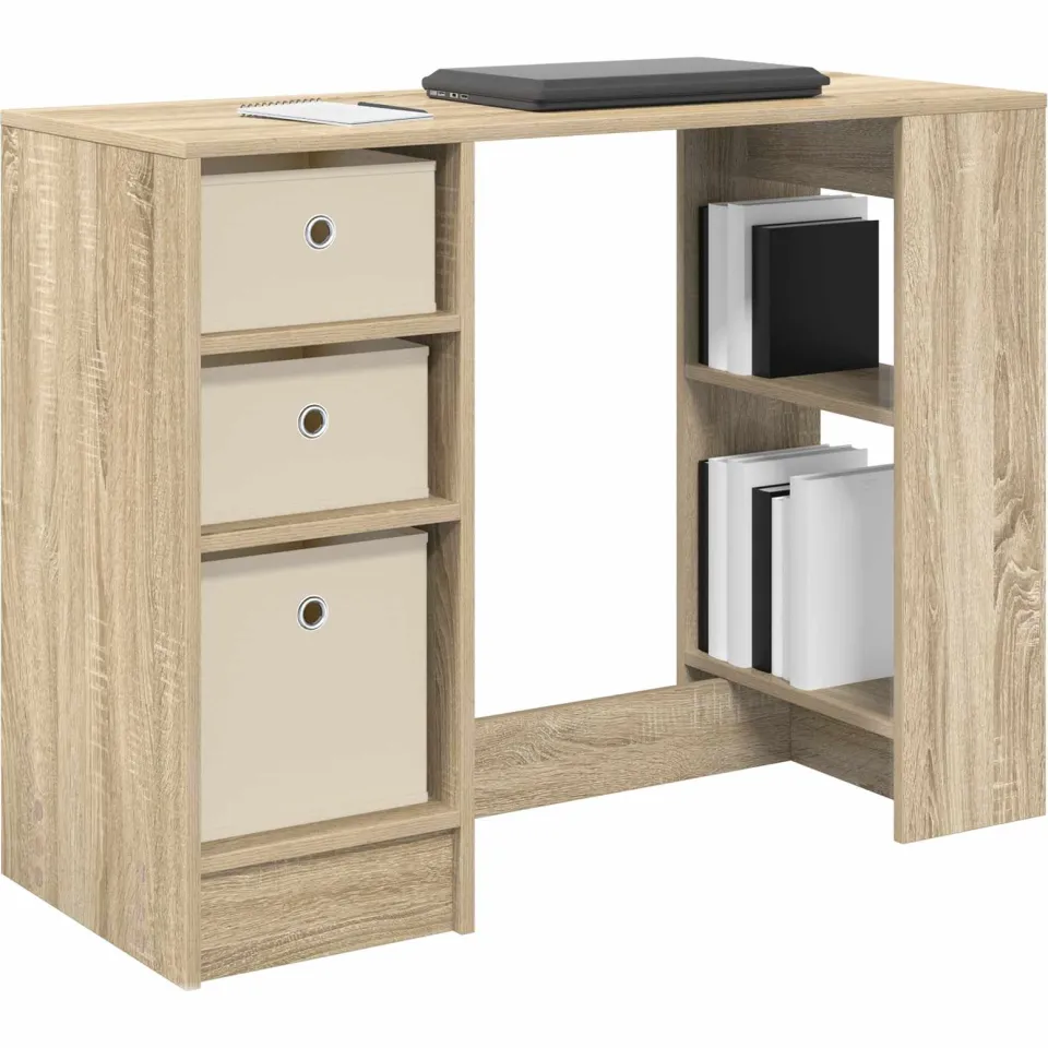 vidaXL Bureau Sonoma Eiken 100 x 40 x 75 cm Bewerkt hout Bruin