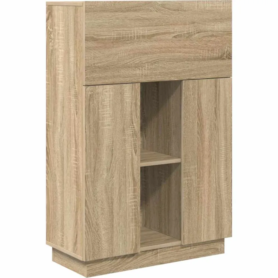 vidaXL Bureau Sonoma Eiken 71,5 x 31,5 x 106,5 cm Bewerkt hout, foto 3