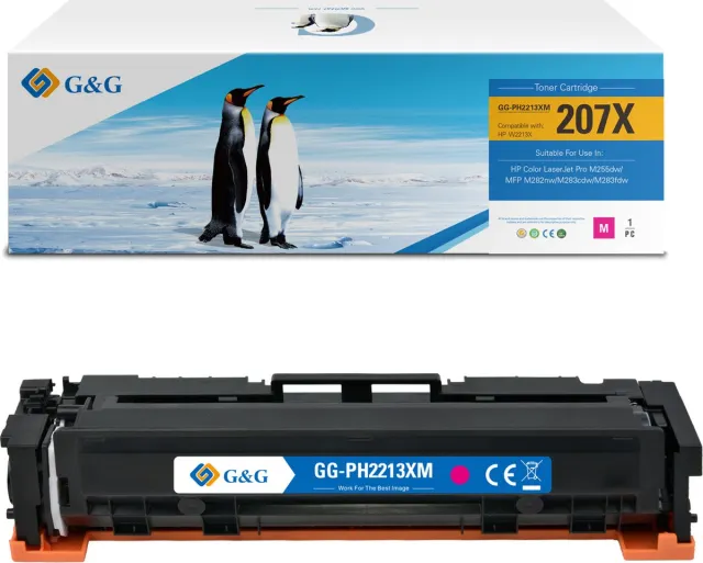 G&G 207 X (met chip!) toner compatibel met HP 207X(W2213X) Tonercartridge Magenta hoge capaciteit Huismerk