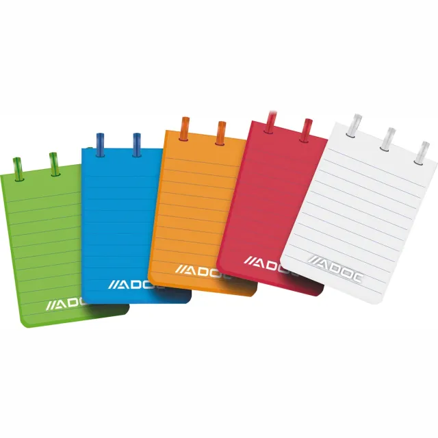 Adoc notitieboekje Colorlines, ft A7, gelijnd, geassorteerde kleuren blauw