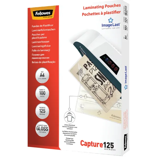 Fellowes Lamineerhoes Fellowes A4 2x125micron glans 100 stuks