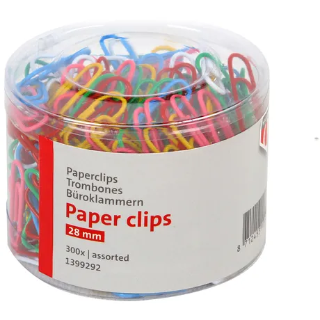 Quantore Paperclip Quantore 28mm 300 stuks assorti