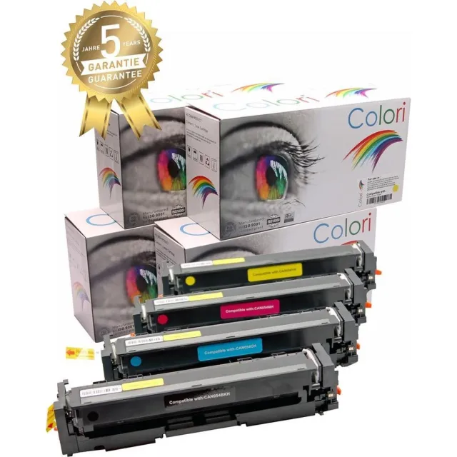 Colori huismerk set 4x toner geschikt voor Canon 054H I-Sensys LBP620C LBP621 LBP621CW LBP623CDW LBP623CW MF640 MF641 MF641CW MF643 MF643CDW MF645CX Set 4 kleuren