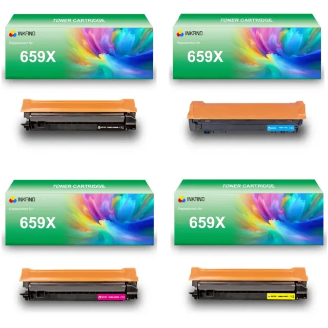 INKFIND 659X (W2010X/W2011X/W2012X/W2013X) tonercartridge multipack van 4 stuks (Zwart+Cyaan+Magenta+Geel) compatibel met HP 659X (W2010X/W2011X/W2012X/W2013X) toner cartridge -4-pack BK/C/M/Y Zwart/Cyaan/Magenta/Geel