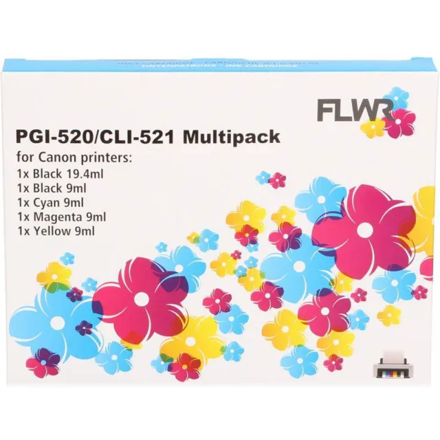 Canon FLWR - Cartridges / Canon CLI-521 Multipack / zwart en kleur / Geschikt voor Canon