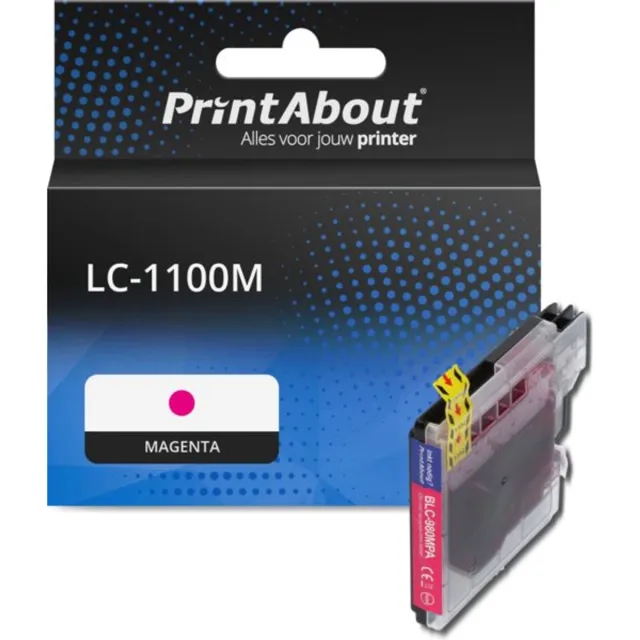 PrintAbout huismerk Inktcartridge LC-1100M Magenta geschikt voor Brother