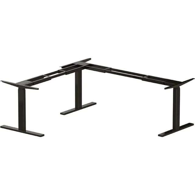 Betaalbarewerkplek Zit Sta hoekbureau Elektrisch verstelbaar onderstel | Frame zwart | Geschikt voor bureaublad formaat 140 - 200 cm bij 120 - 180 cm| met geheugenfunctie | In hoogte verstelbaar van 65-130 cm Zwart (RAL 9005)