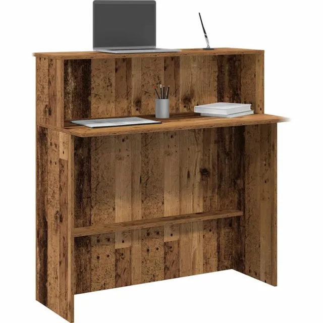vidaXL Receptiebalie 100x50x103,5 cm bewerkt hout oud houtkleurig Bruin