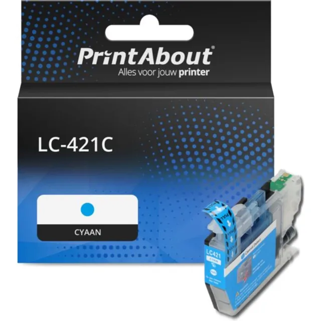 PrintAbout huismerk Inktcartridge LC-421C Cyaan geschikt voor Brother