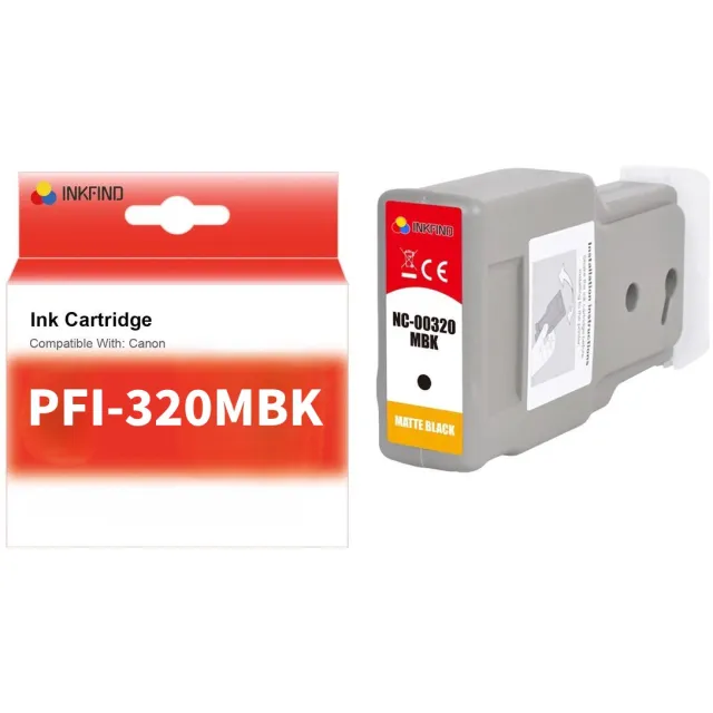 INKFIND PFI-320 Mat Zwart (MBK) Inktcartridge compatibel met Canon PFI-320 - 1-pack Mat Zwart (MBK) *1 Mat Zwart x1