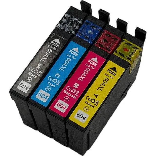 KATRIZ huismerk inkt voor Epson T604XL/ 604XL / 604 ( Zwart+ cyaan+ Magenta + Geel) | 4 stuks | Epson Expression Home XP-2200 / XP-2205 / XP-3200 / XP-3205 / XP-4200 / XP-4205 / Epson WorkForce WF-2910DWF / WF-2930DWF / WF-2935DWF / WF-2950DWF
