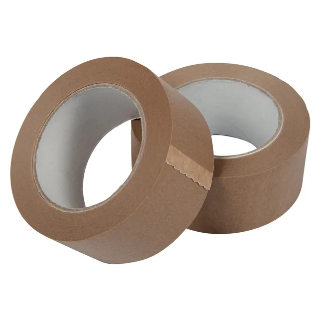 Iezzy Verpakkingstape IEZZY papier 50mm x 50 meter 80p gerecycled papier bruin