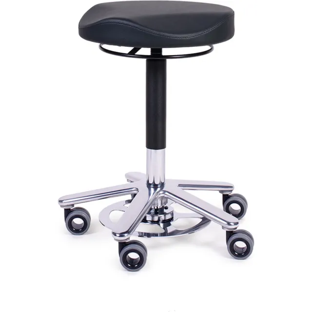 Firmseats Assistant Wave - Medische Tabouret Kruk met Voetbediening - Hygiënische wielen - Goed schoon te maken Zwart