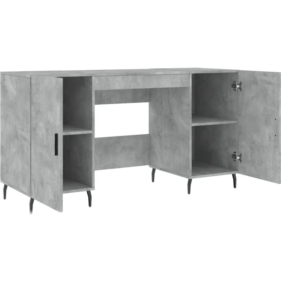 vidaXL Bureau 140x50x75 cm bewerkt hout betongrijs grijs