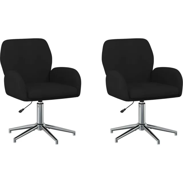 vidaXL Draaibureau - stoelen - 2 - st - Stof - 54 - x - 58 - x - 90 - cm - Zwart