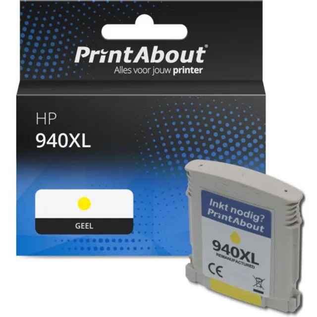 PrintAbout huismerk Inktcartridge 940XL (C4909AE) Geel Hoge capaciteit geschikt voor HP