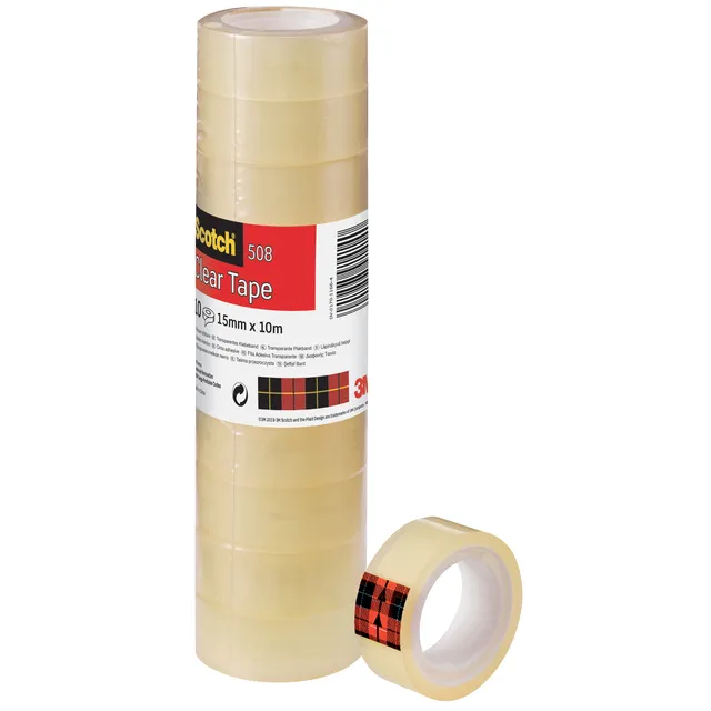 Scotch Plakband Scotch 508 15mmx10m transparant 10 rollen