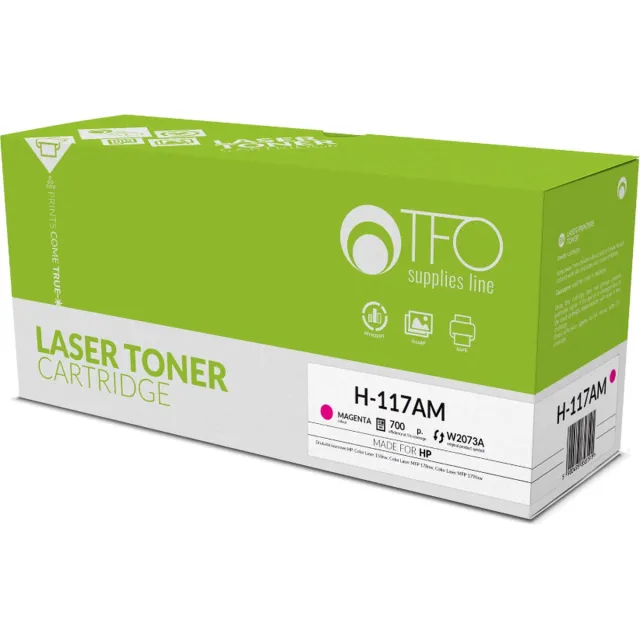 TelForceOne HP Tonercartridge H-117AM – Capaciteit voor 700 Pagina’s - Vervangt HP W2073A - Geschikt voor HP Color Laser 150nw / Color Laser MFP 178nw / Color Laser MFP 179fnw Magenta