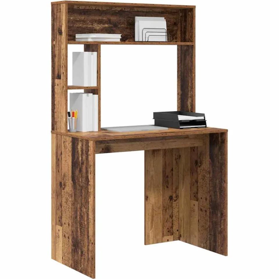 vidaXL Bureau Oud Hout 91 x 50 x 149 cm Bewerkt hout Bruin