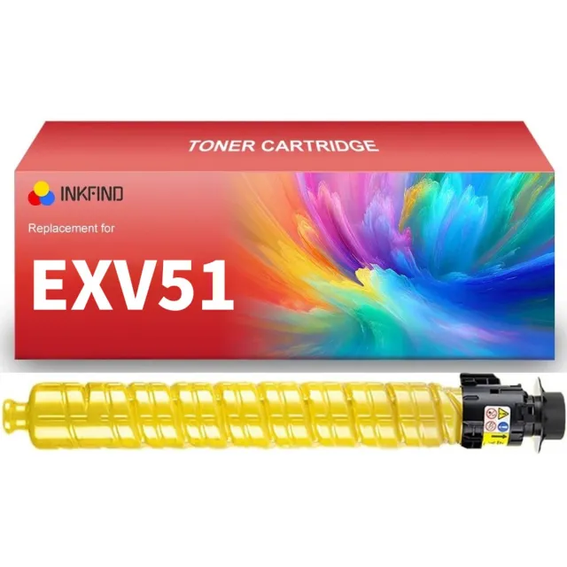 INKFIND EXV51 Geel tonercartridge compatibel met Canon C-EXV51 EXV51 Geel geschikt voor Canon imageRUNNER ADVANCE C5535/C5535i/C5535F/C5540/C5540i/C5540F/C5550/C5550i/C5550F/C5560/C5560i/C5560F - 1-pack Geel Geel x 1