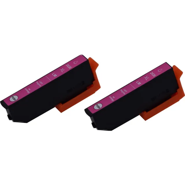 KATRIZ huismerk inkt voor Epson T24XL, 2436XL Licht Magenta (C13T24364010) Geschikt voor Epson Expression Photo XP-55 / XP-65 / XP-750 / XP-760 / XP-850 / XP-860 / XP-950 / XP-960 / XP-970|13ml | ( 2stuks) - Met chip