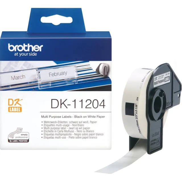 Brother DK-11204 Die-Cut label: 54X17mm - Multipurpose label - white (400 labels/roll)