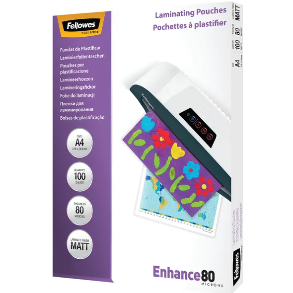 Fellowes Lamineerhoes Fellowes A4 2x80micron mat 100 stuks