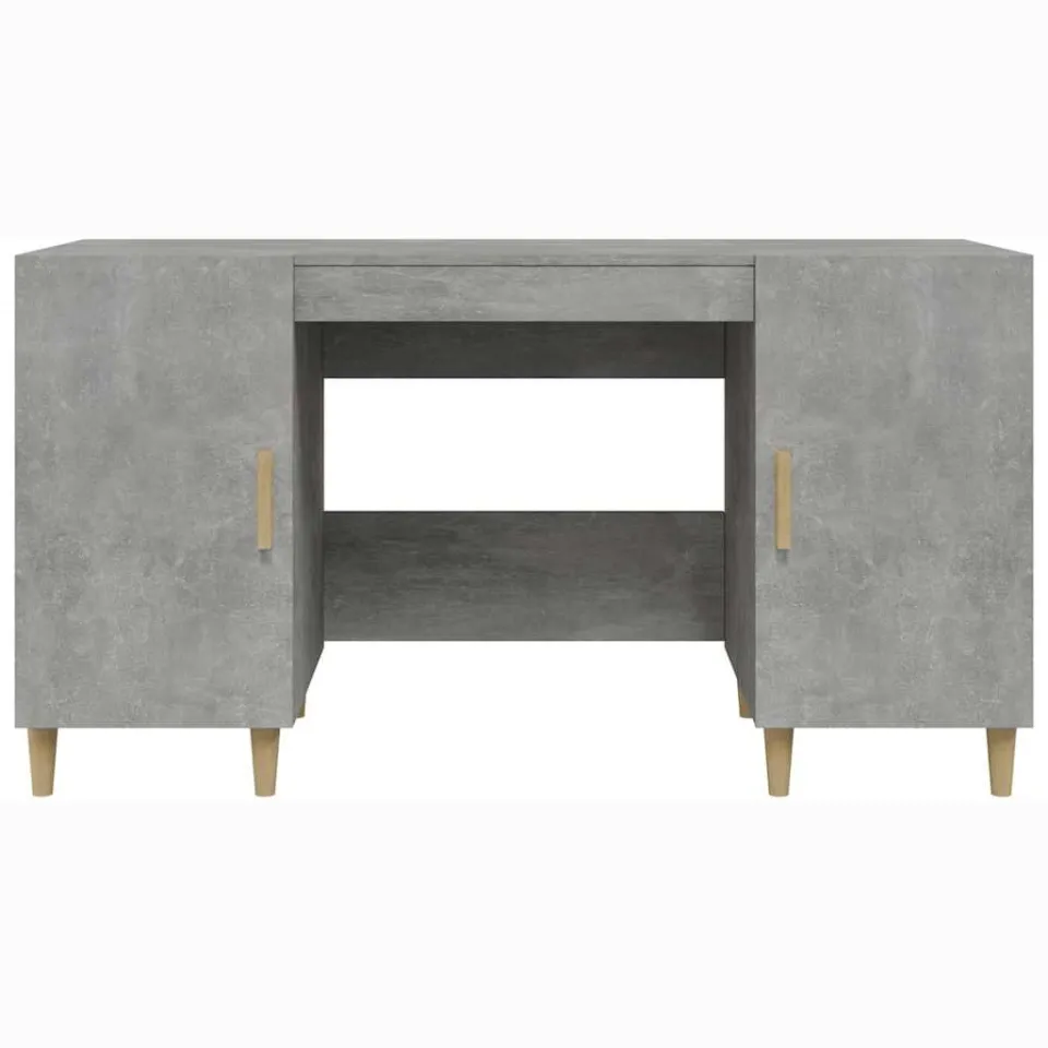 vidaXL Bureau 140x50x75 cm bewerkt hout betongrijs grijs, foto 4