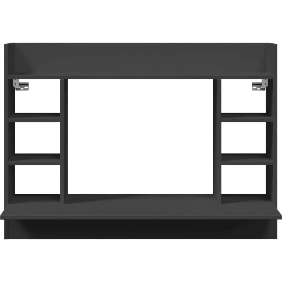 vidaXL Wandbureau 105x48x75 cm bewerkt hout zwart