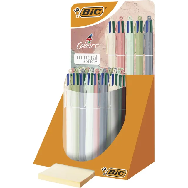 Bic 4-kleurenbalpen Mineral Tones, display van 30 stuks, assorti blauw