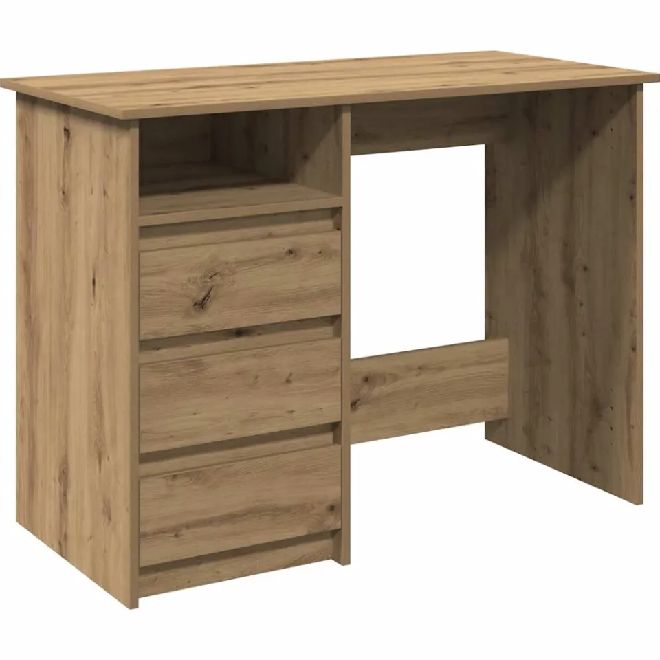 vidaXL Bureau 102x50x75 cm bewerkt hout artisanaal eikenkleurig, foto 3