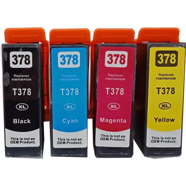 KATRIZ huismerk ink Epson 1x T378/379XL Zwart + 1x T378/379XL Cyaan + 1x T378/379XL Magenta + 1x T378/379XL Geel | 4 stuks Zwart, Cyaan, Magenta, Geel