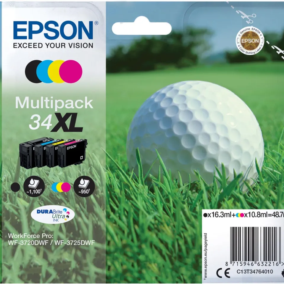 Epson 34XL inktcartridges multipack 4 kleuren zwart, foto 2