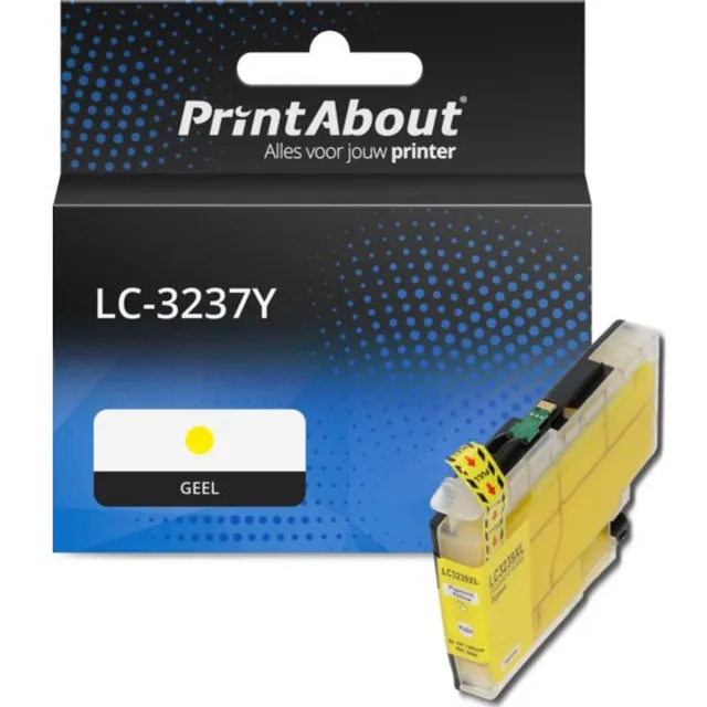 PrintAbout huismerk Inktcartridge LC-3237Y Geel geschikt voor Brother