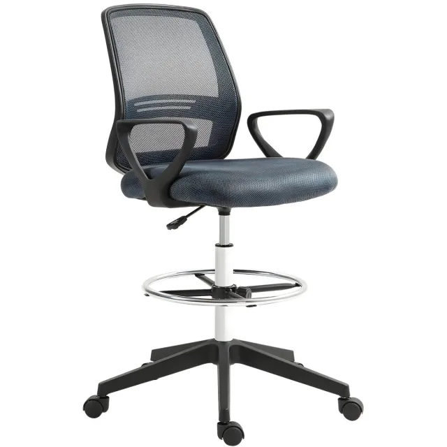 Happiq Ergonomische Bureaustoel – Office Chair van Mesh & ABS – Verstelbaar 100–120 cm – Grijs Gray